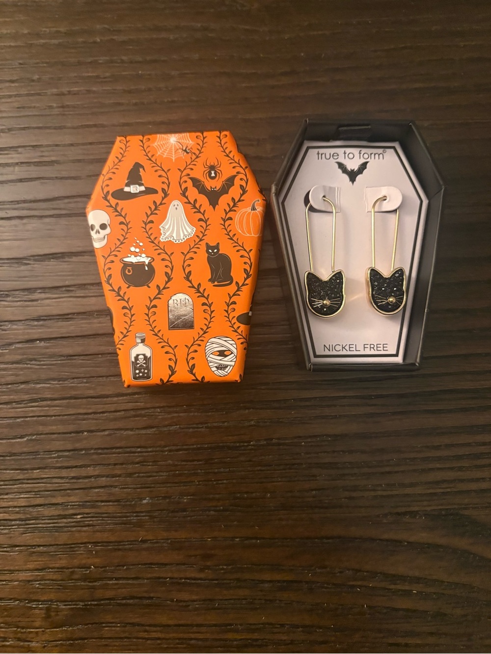 NEW True to Form Black Cat Drop Earrings